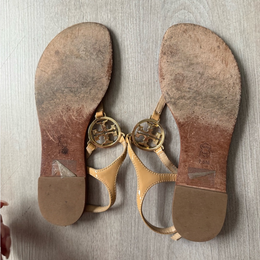 Tory Burch Tan and Gold Sandals - Picture 5 of 5